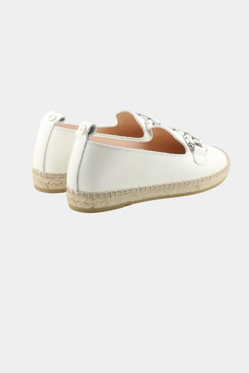 Maypol Embellished Leather Espadrille Loafers